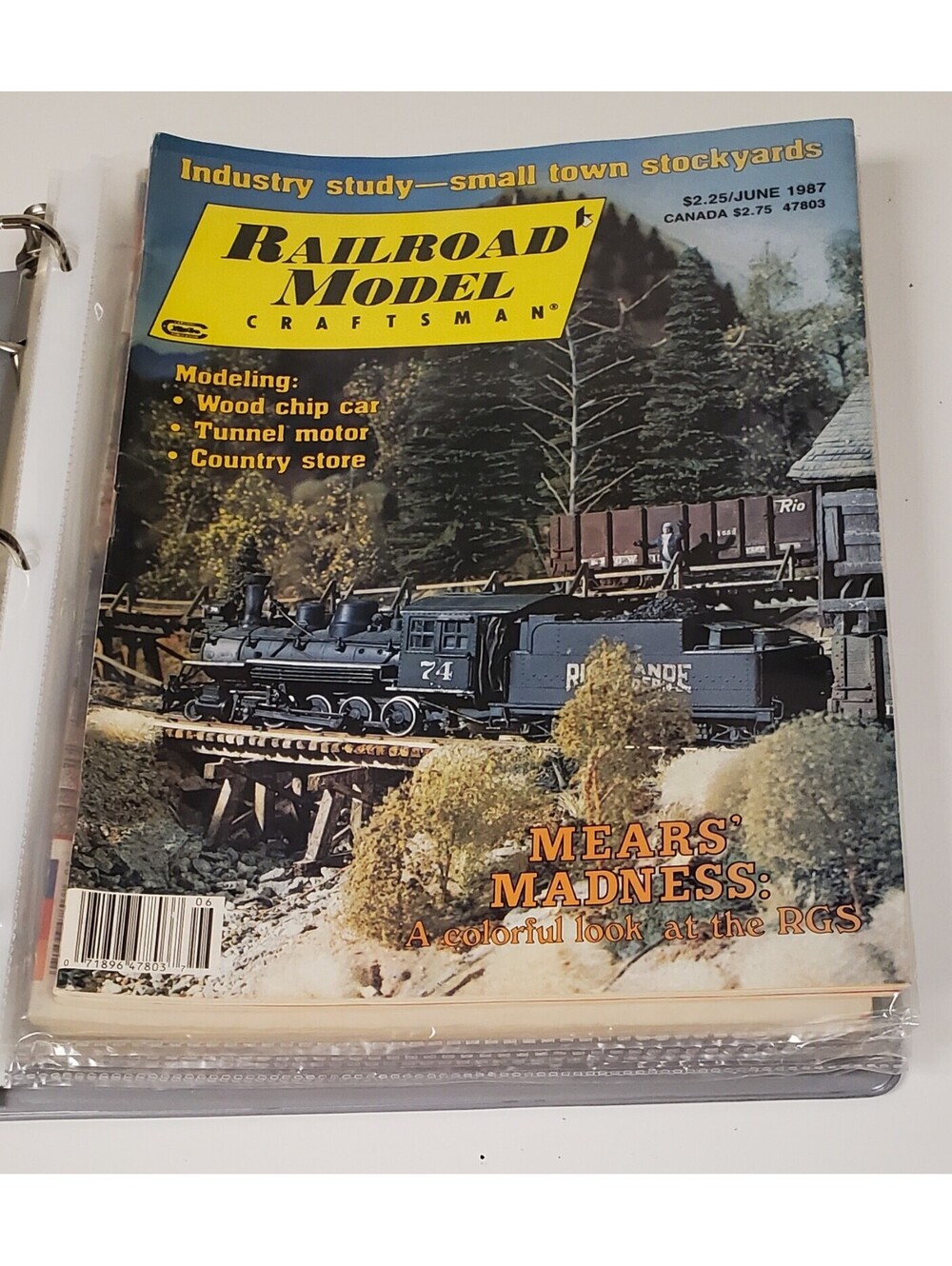 Set of 6 Vintage Railroad Model Craftsman Magazines 1987 Jun-Nov Issues VG